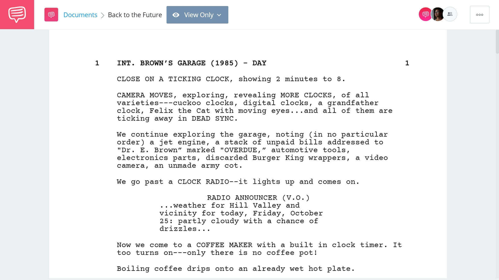 Back to the Future Script Teardown - Full Script PDF Download SEC - StudioBinder Screenwriting Software