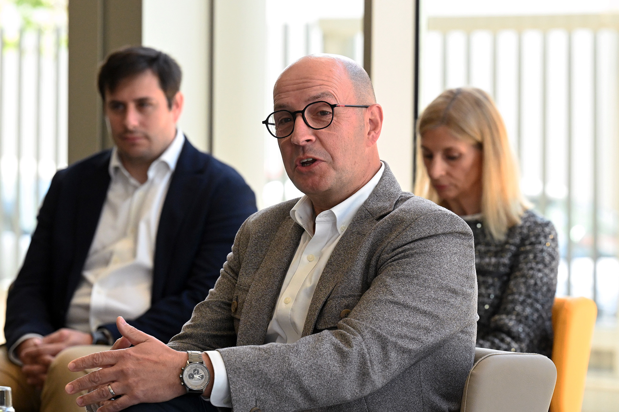 Franciso Tos, de Fundaci�n Institucional Cultural Domus, durante un momento del evento de EL MUNDO.