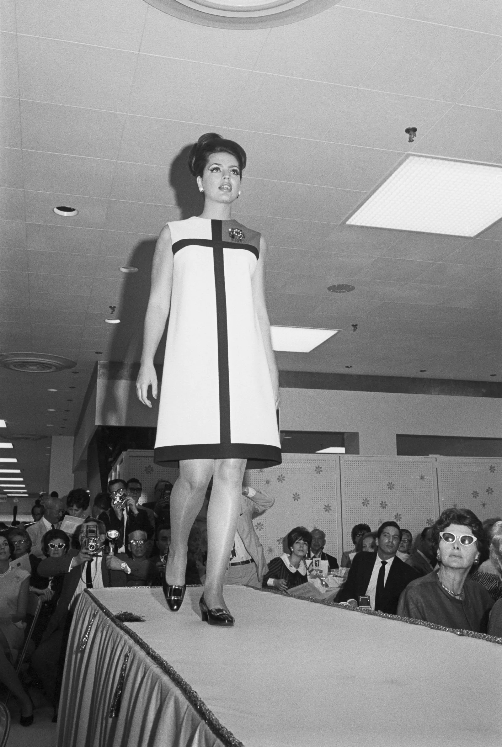 Ira Furstenburg Modeling one of the Yves St. Laurent Mondrian dresses