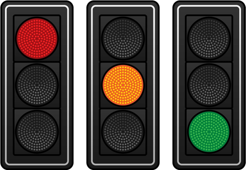 picture of three traffic lights