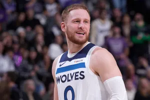 SACRAMENTO, CA - NOVEMBER 24: Donte DiVincenzo #0 of the Minnesota Timberwolves looks on during the game against the Sacramento Kings on November 24, 2025 at Golden 1 Center in Sacramento, California. NOTE TO USER: User expressly acknowledges and agrees that, by downloading and or using this photograph, User is consenting to the terms and conditions of the Getty Images Agreement. Mandatory Copyright Notice: Copyright 2025 NBAE (Photo by Rocky Widner/NBAE via Getty Images)