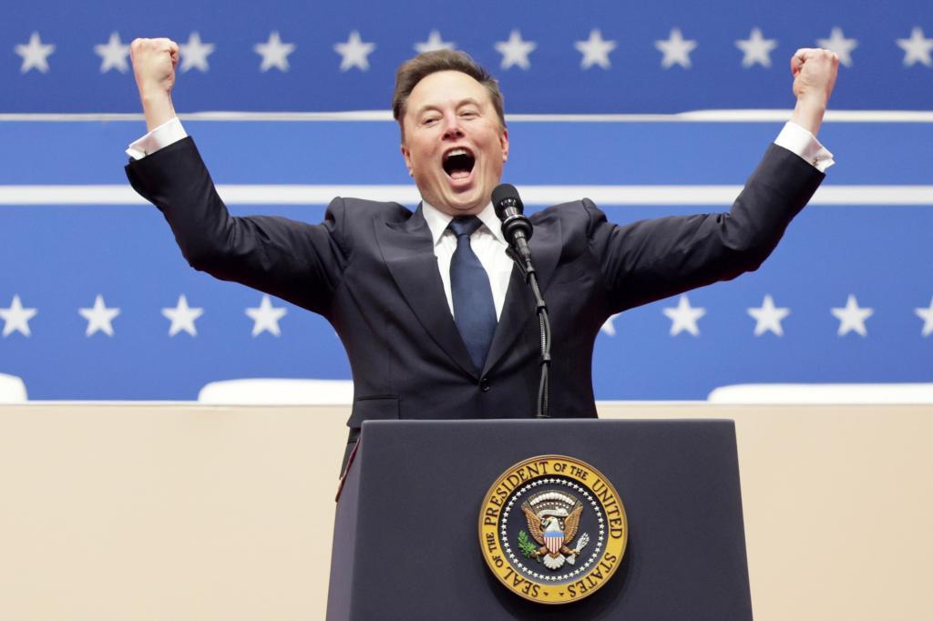 Elon Musk durante la investidura de Donald Trump en 2025