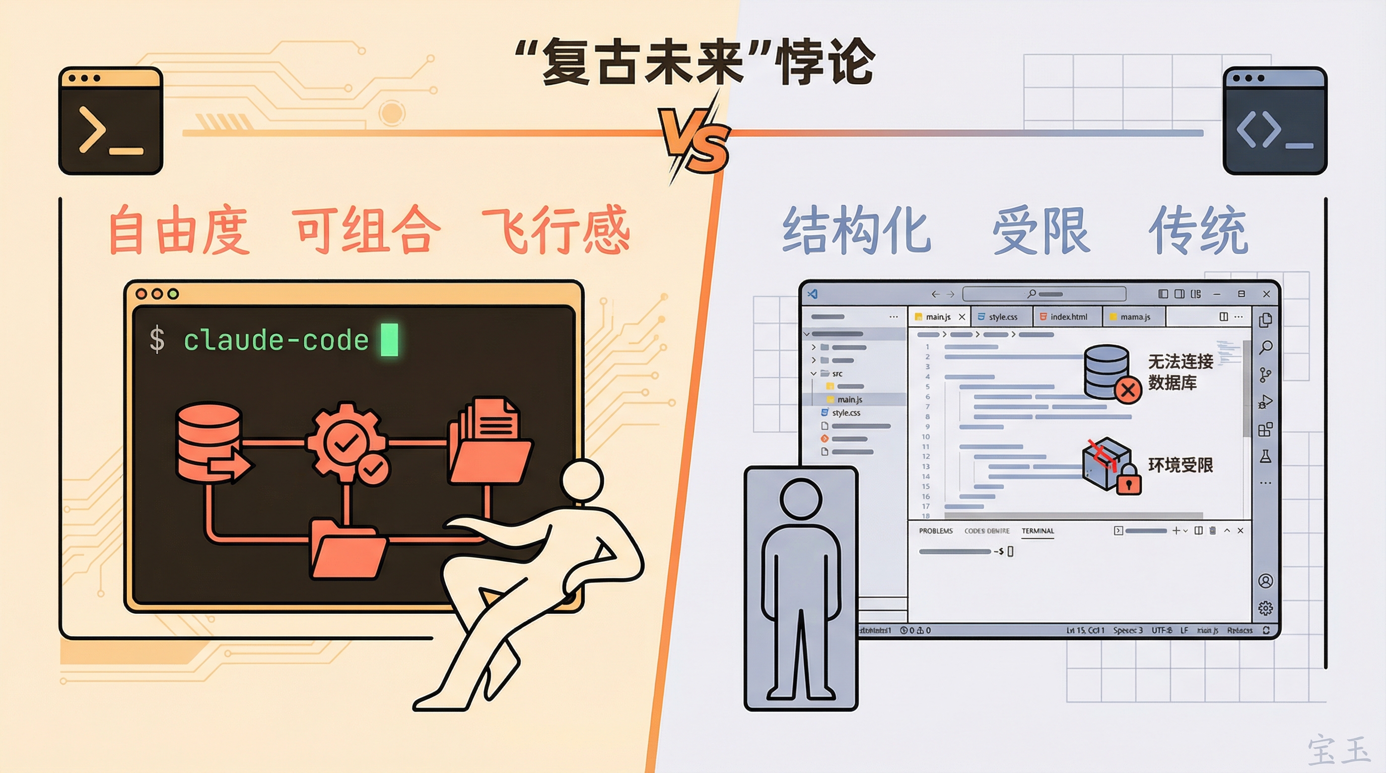 CLI vs IDE 开发范式对比:"复古未来"悖论