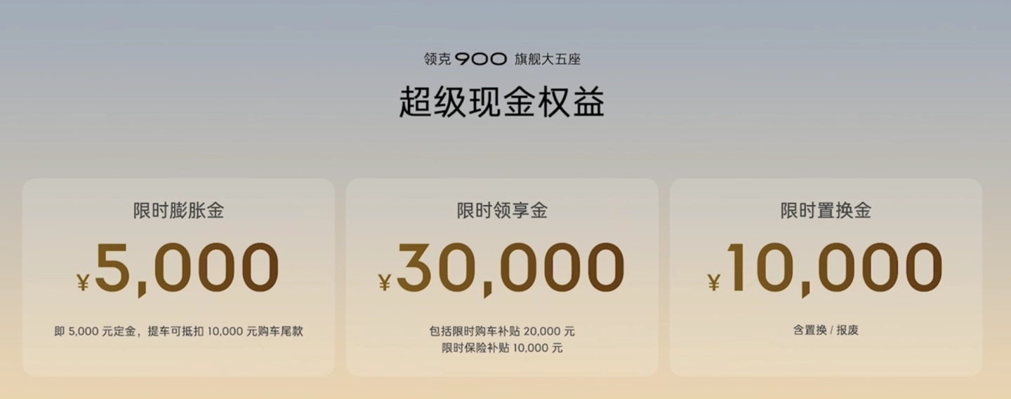 限时置换价 25.48 万元起,领克 900 大五座 SUV 上市