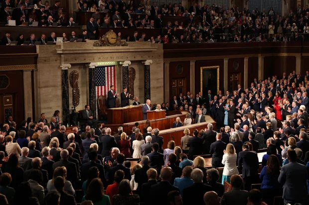 King Charles III addresses a joint meeting of Congress at the U.S. Capitol in Washington, D.C., on April 28, 2026. 