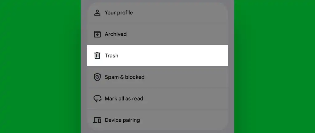 Android Google Messages trash