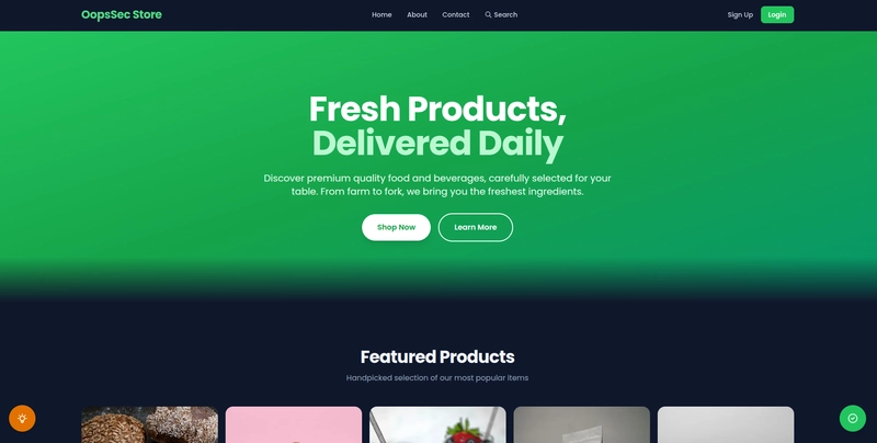 OopsSec Store homepage interface