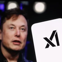 Elon Musk and xAI logo