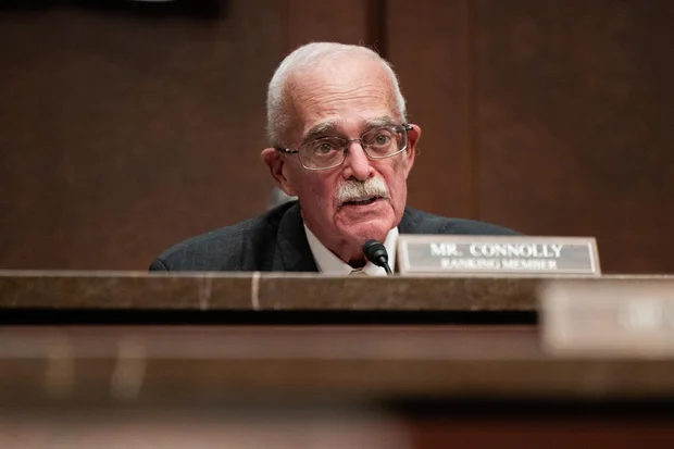 Rep. Gerry Connolly of Virginia questions witnesses at a House Oversight Committee hearing on March 5, 2025. 