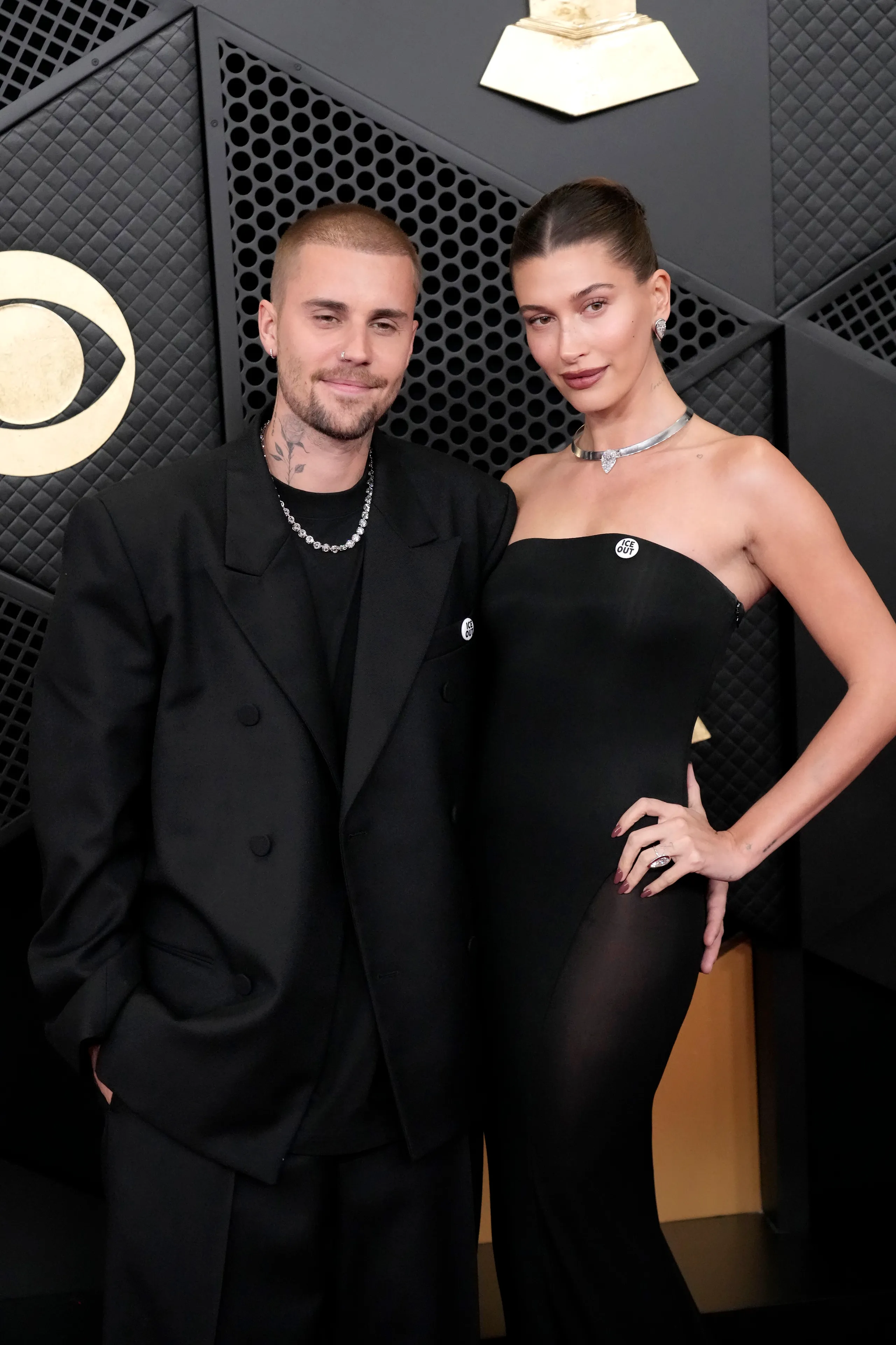 Image may contain Justin Bieber Hailey Baldwin Blazer Clothing Coat Jacket Adult Person Formal Wear and Suit