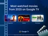 “Superman,” “Sinners” and “The Pickup” promotional image under a header that says, “Most watched movies from 2025 on Google TV.”