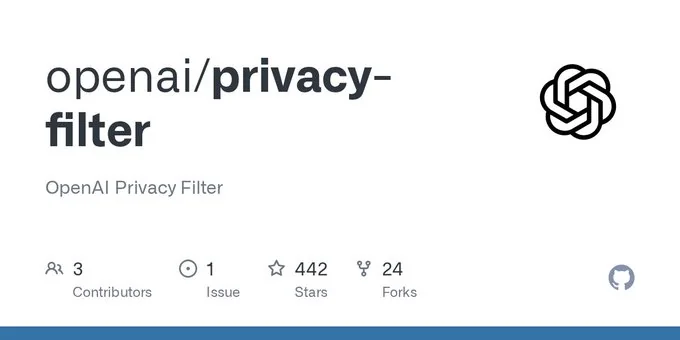 OpenAI 发布 Privacy Filter:1.5B 参数 PII 脱敏模型,Apache 2.0 开源上线