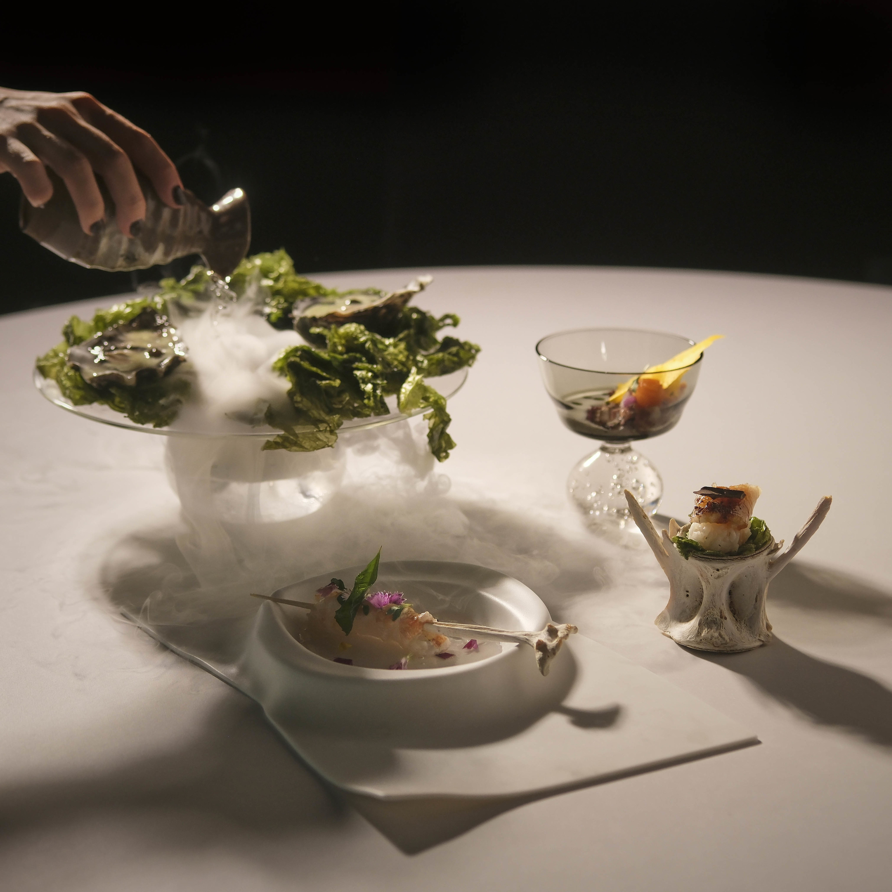 'La costa', creaci�n con ingredientes marinos.