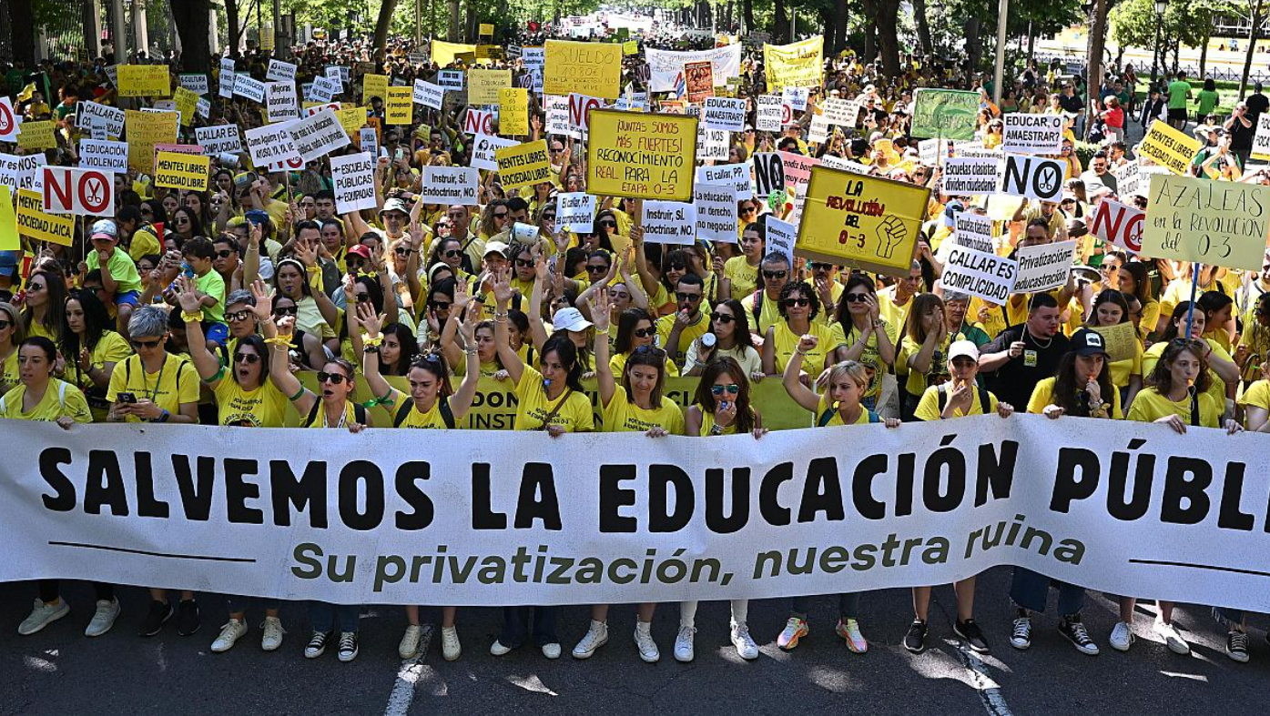 Los manifestantes durante la manifestaci�n