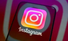 Instagram logo with effects around it