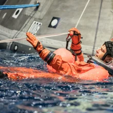 Artemis 2 crew practicing water recovery after splashdown