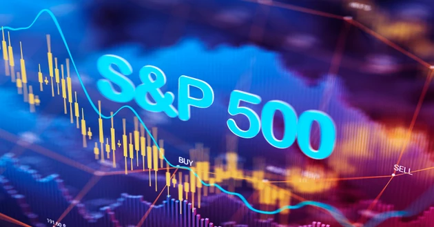 S&P Market Index Concept with Financial Graphs