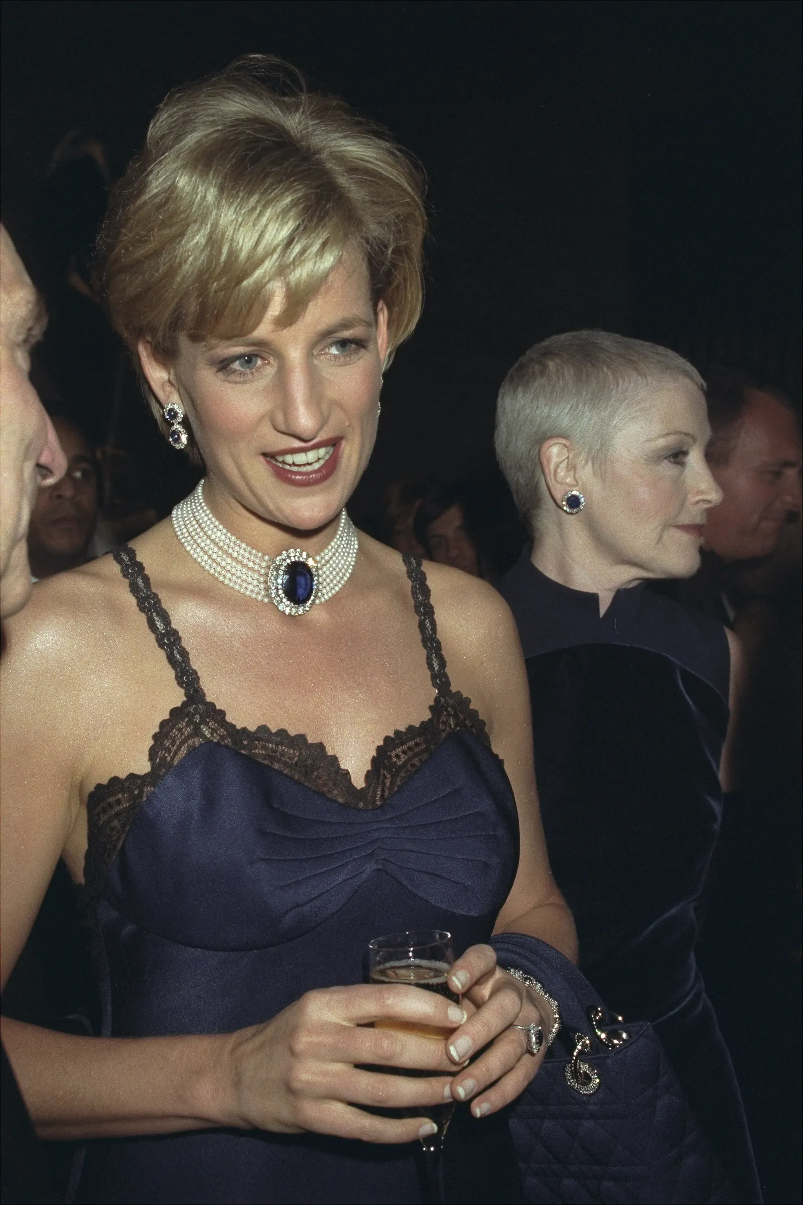 Diana Princess of Wales and Liz Tilberis at Costume Institute Gala at Metropolitan Museum of Art for a benefit ball.