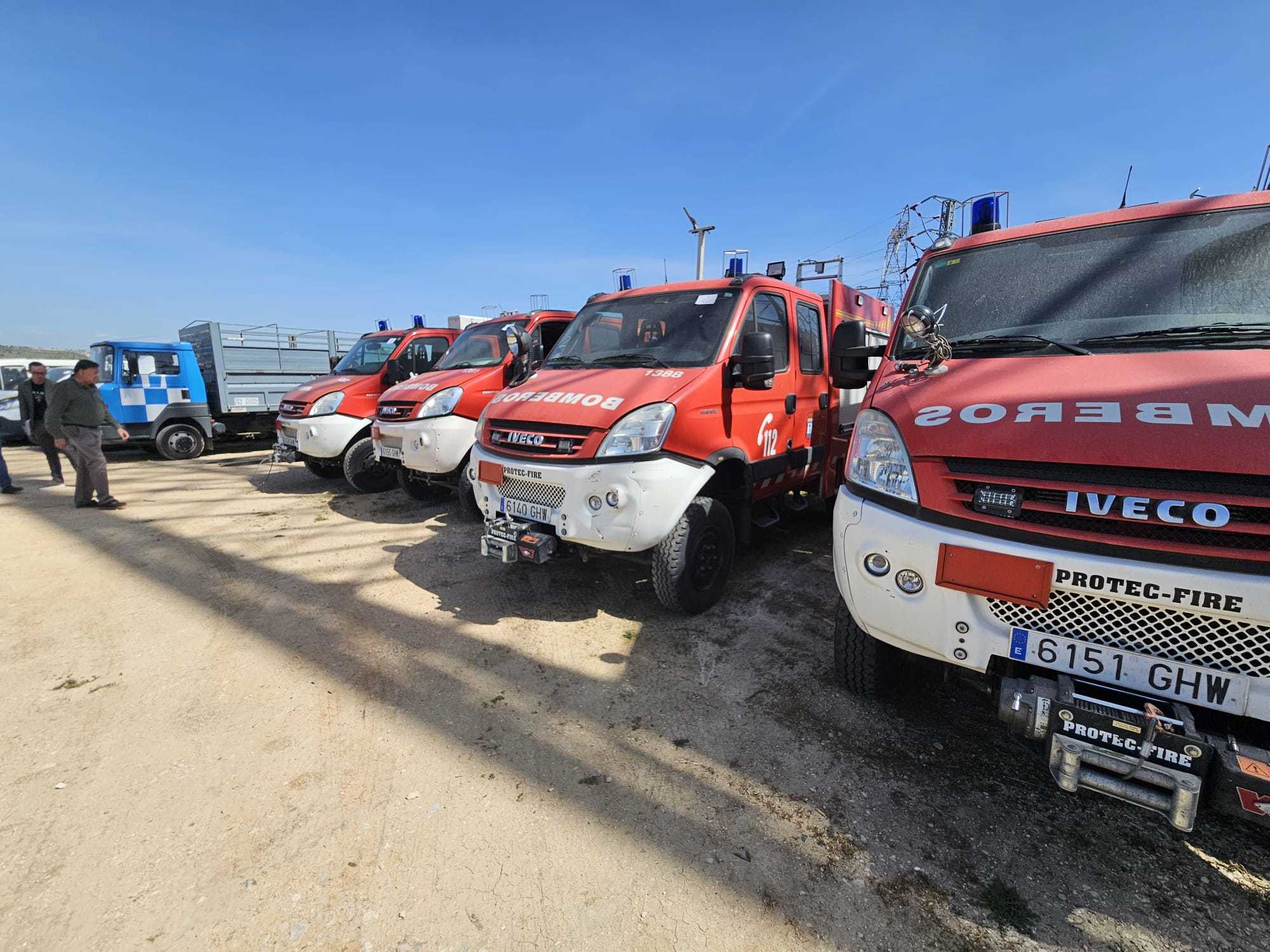 Los veh�culos de bomberos que se subastan.