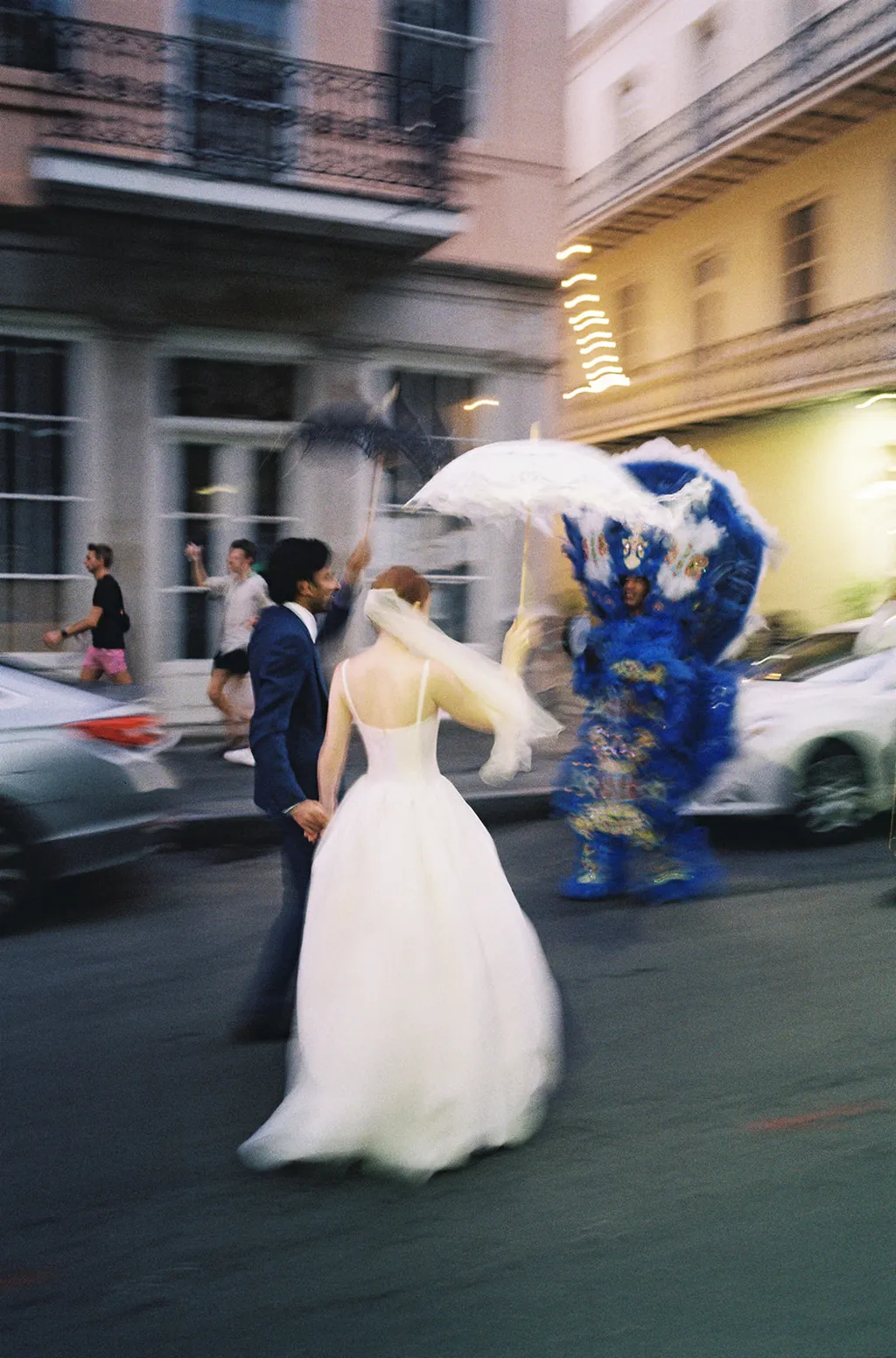 Image may contain Curtis Lofton City Road Street Urban Clothing Dress Fashion Formal Wear Gown and Wedding