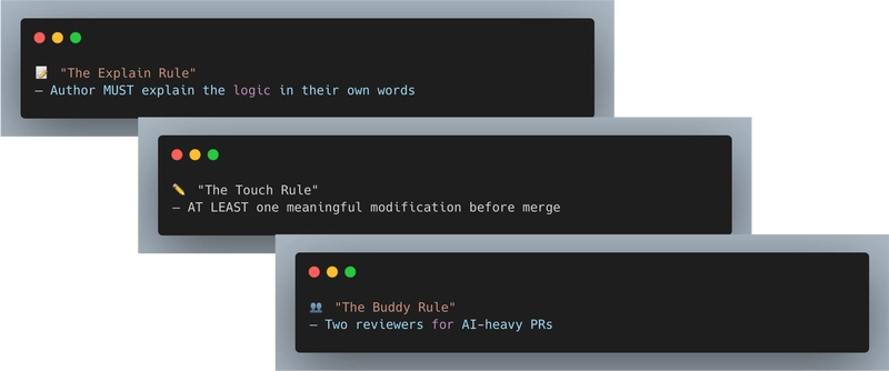 Three rules, the explain rule, the touch rule and the buddy rule