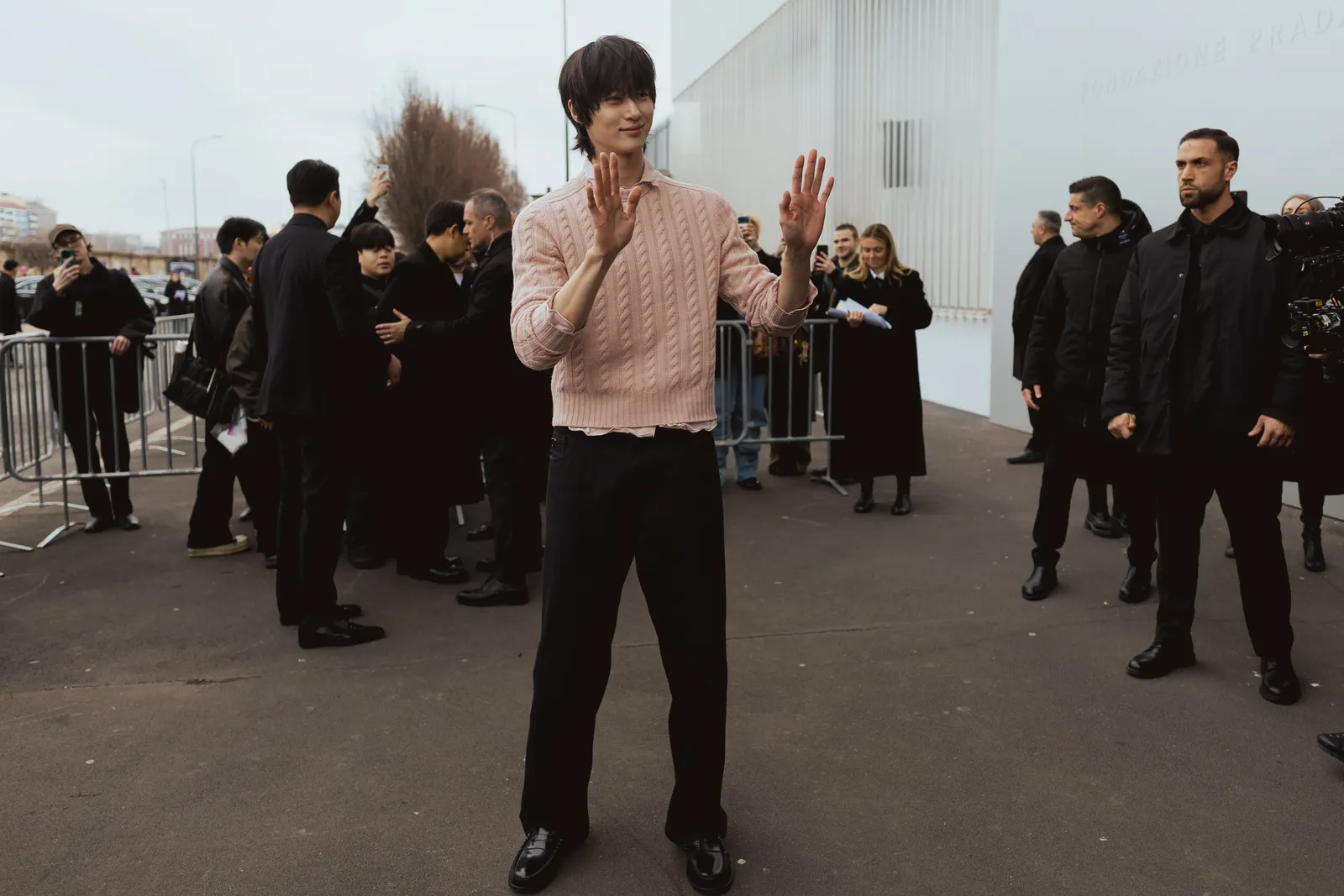 Image may contain Kim Sungkyu Nan Cunhui Adult Person Clothing Knitwear and Sweater