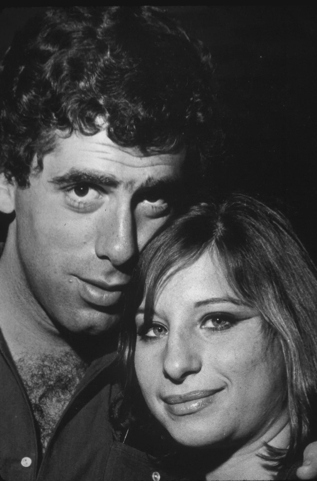 Image may contain Elliott Gould Barbra Streisand Face Head Person Photography Portrait Adult Happy and Smile