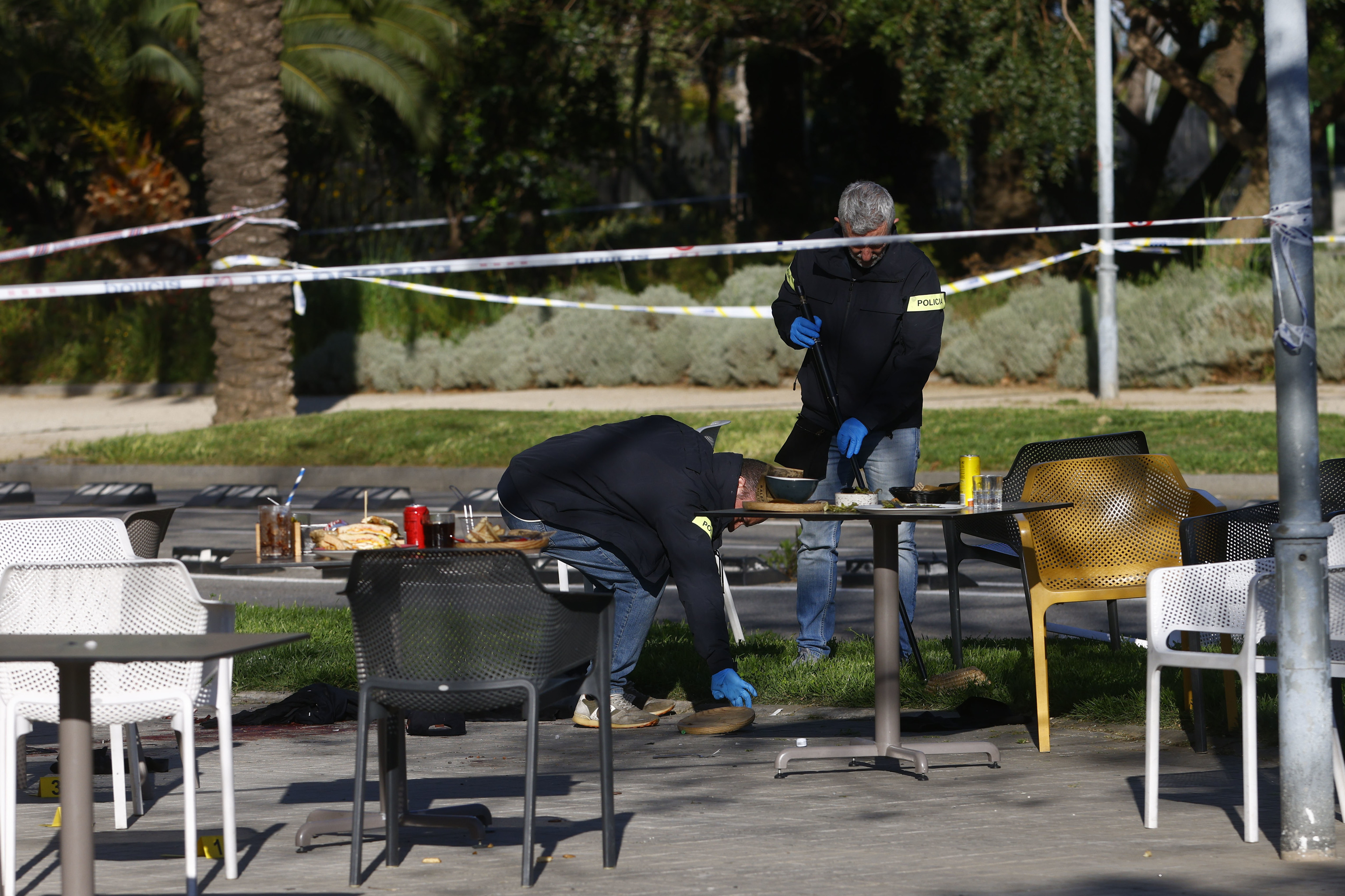 La terraza del bar donde se produjo el tiroteo