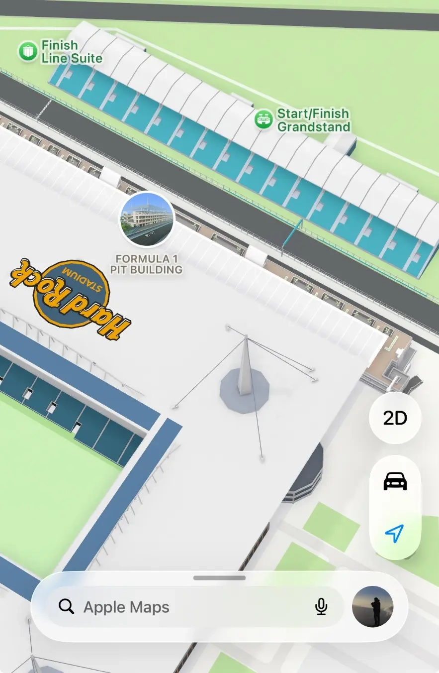 苹果地图 3D 化 F1 迈阿密站:精细还原赛道地标、集成丰富导航信息