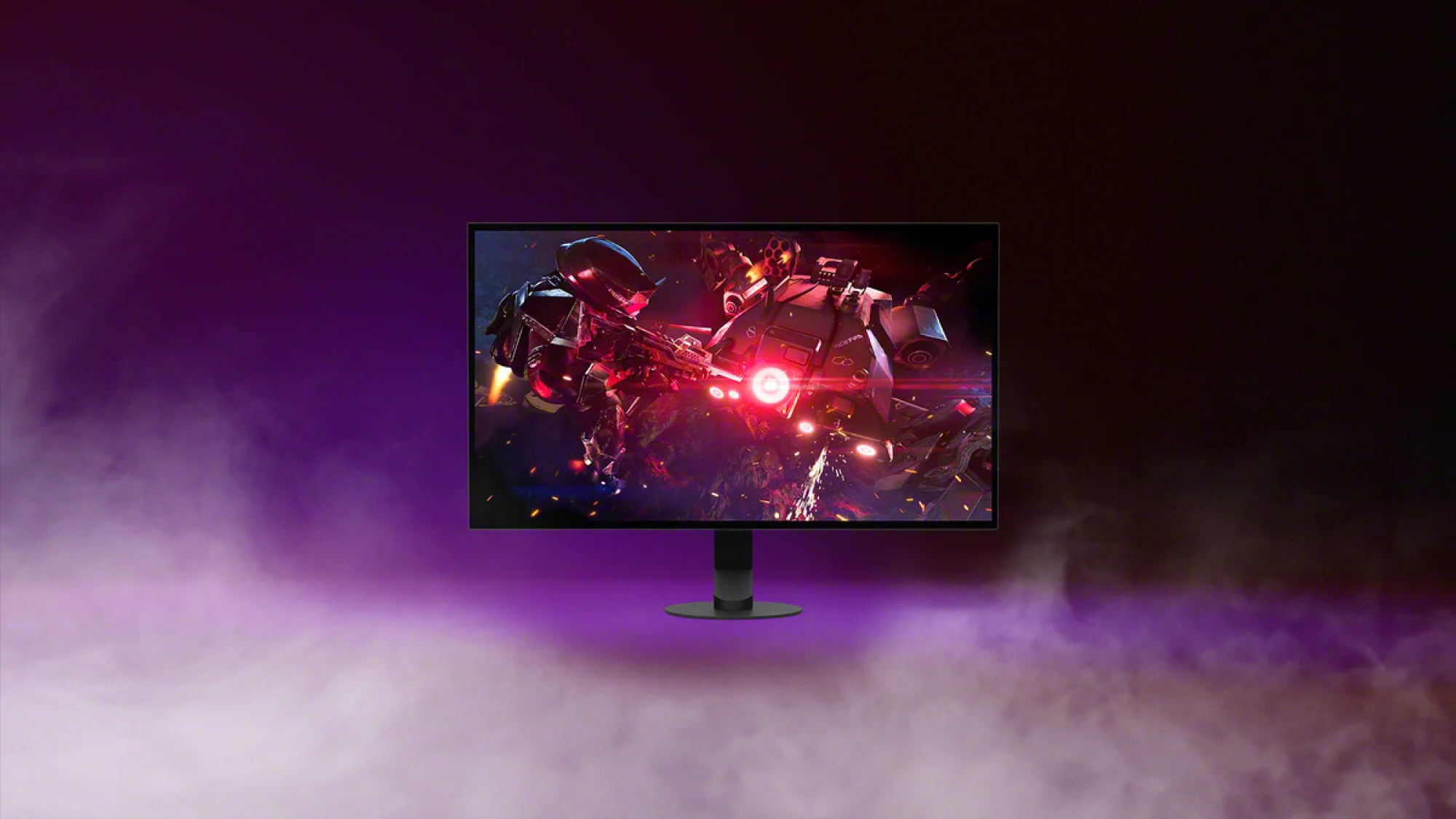 Sony Inzone M10S II monitor on purple smokey background