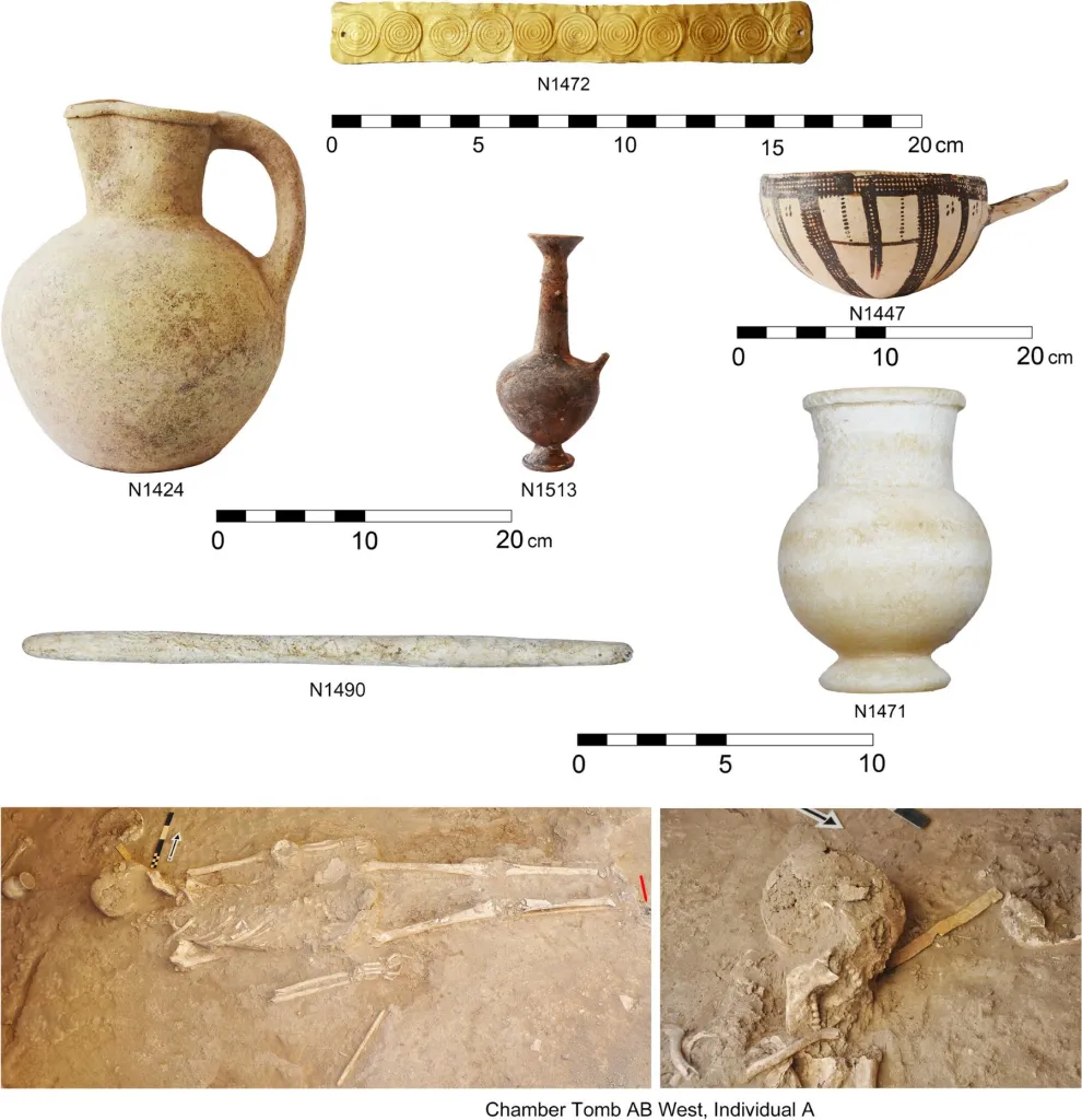 Diadema y materiales de la tumba AB oeste