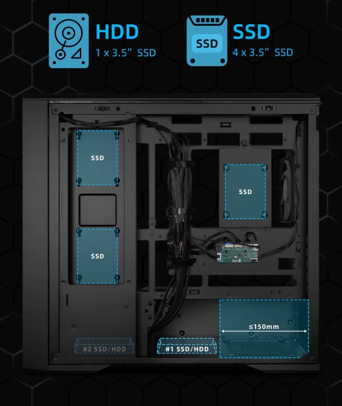联力推出 439 元 V150 INF 紧凑型机箱:兼容 M-ATX 及背插主板,标配 3 个 ARGB 无限镜