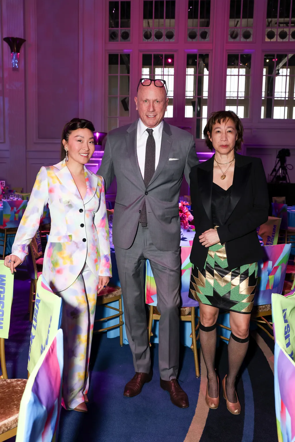 Image may contain Ruth Chao Blazer Clothing Coat Jacket Purple Formal Wear Suit Adult Person and Skirt