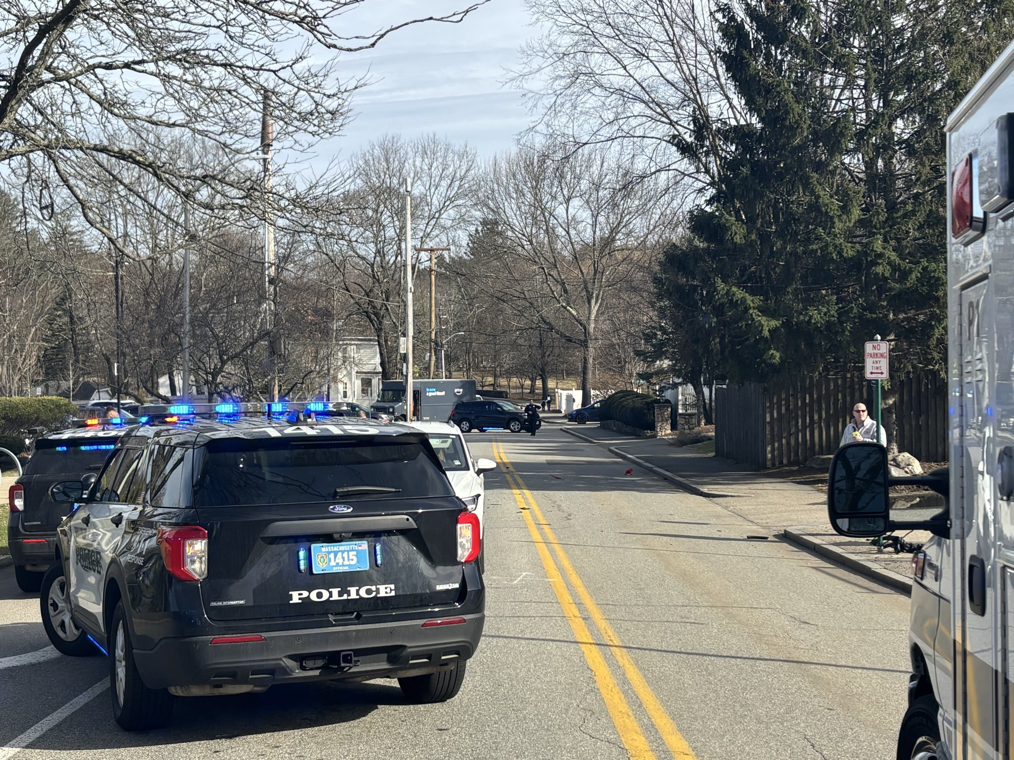Coches de la Polic�a de Wellesley, en una imagen de marzo