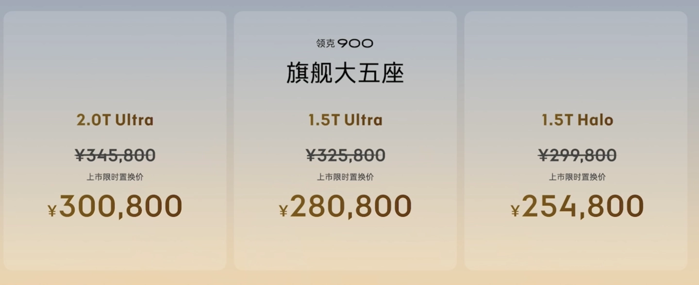 限时置换价 25.48 万元起,领克 900 大五座 SUV 上市