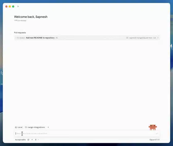 Claude Code building a Google Calendar sync using the Nango AI builder skill