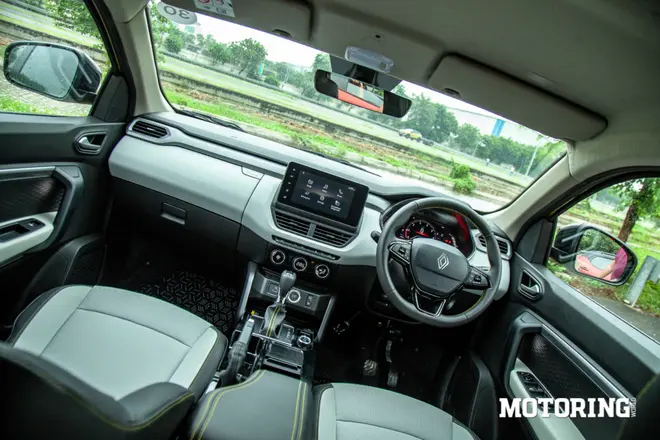 The equipment list (variant-dependent) includes leatherette upholstery, steering-mounted controls, a 360-degree camera, front ventilated seats, and a freestanding 8-inch touchscreen infotainment system with wireless Apple CarPlay and Android Auto The equipment list (variant-dependent) includes leatherette upholstery, steering-mounted controls, a 360-degree camera, front ventilated seats, and a freestanding 8-inch touchscreen infotainment system with wireless Apple CarPlay and Android Auto