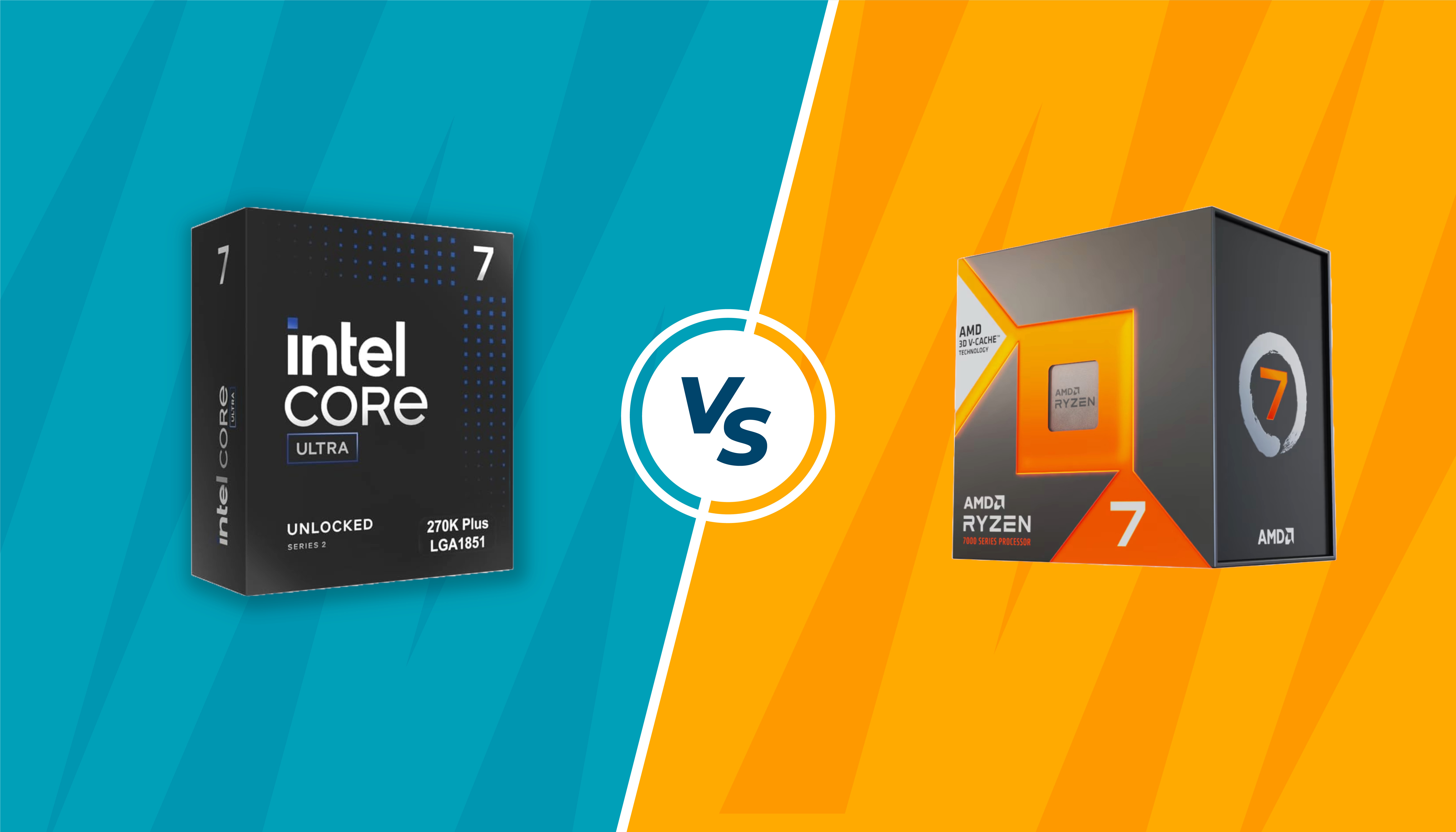 The 270K Plus and 7800X3D box.