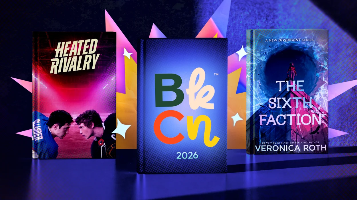 Three books on a colorful background