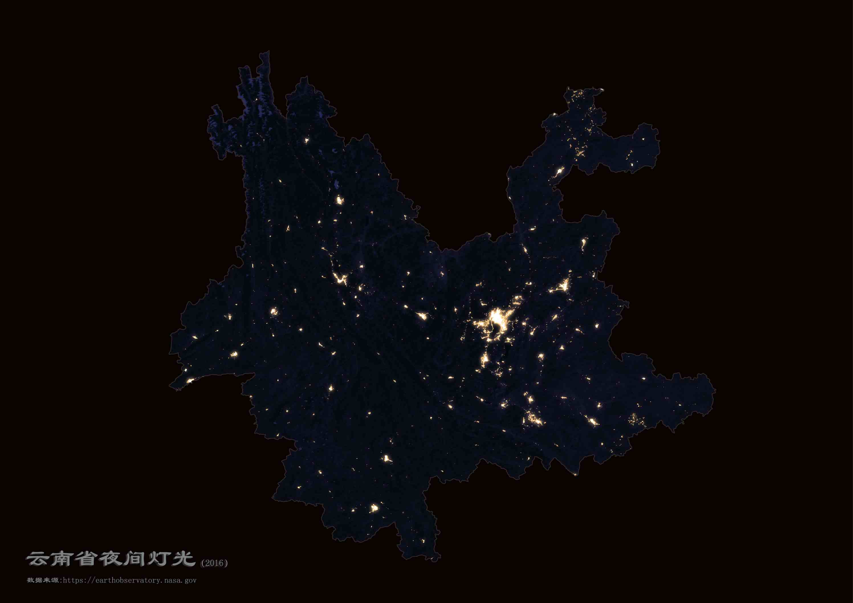 云南夜间灯光