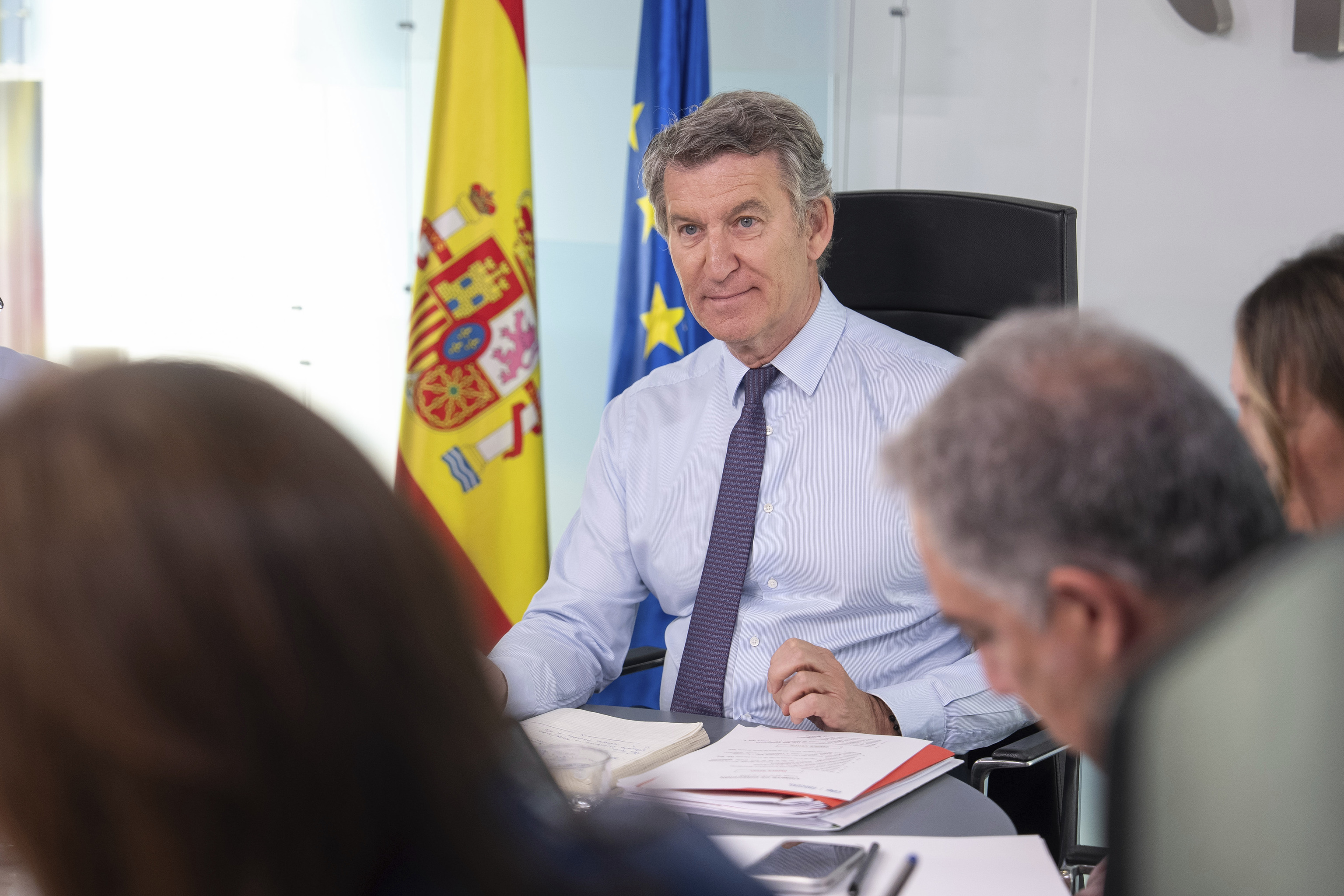 El presidente del PP, Alberto N��ez Feij�o, ayer en el Comit� de Direcci�n de su partido