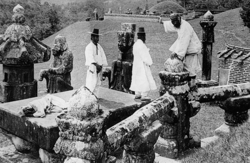 File photo: On this Korean altar human sacrifices were offered, Korea. Photograph taken around 1935.