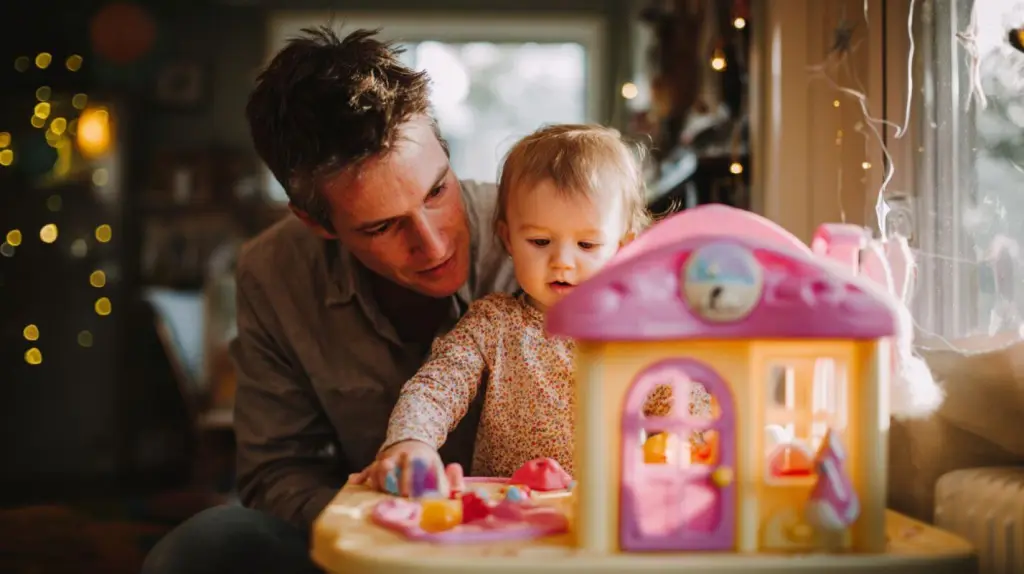 Padre jugando con su hija pequeña
