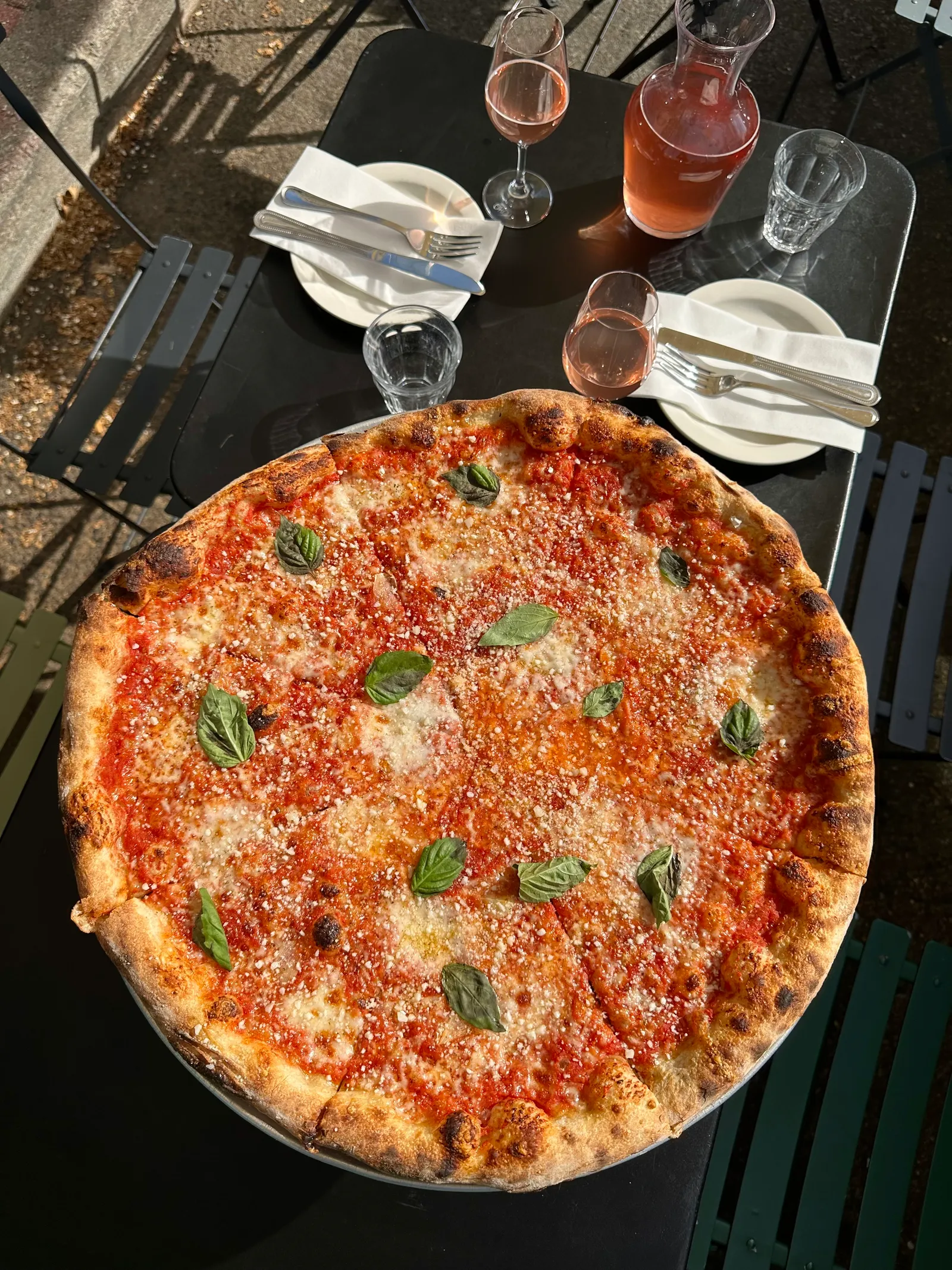Image may contain Food Pizza Food Presentation Cup Cutlery Fork Blade Knife and Weapon
