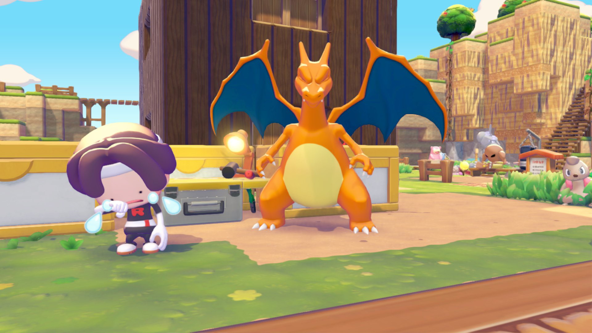 Sad Ditto and Charizard in Pokémon Pokopia