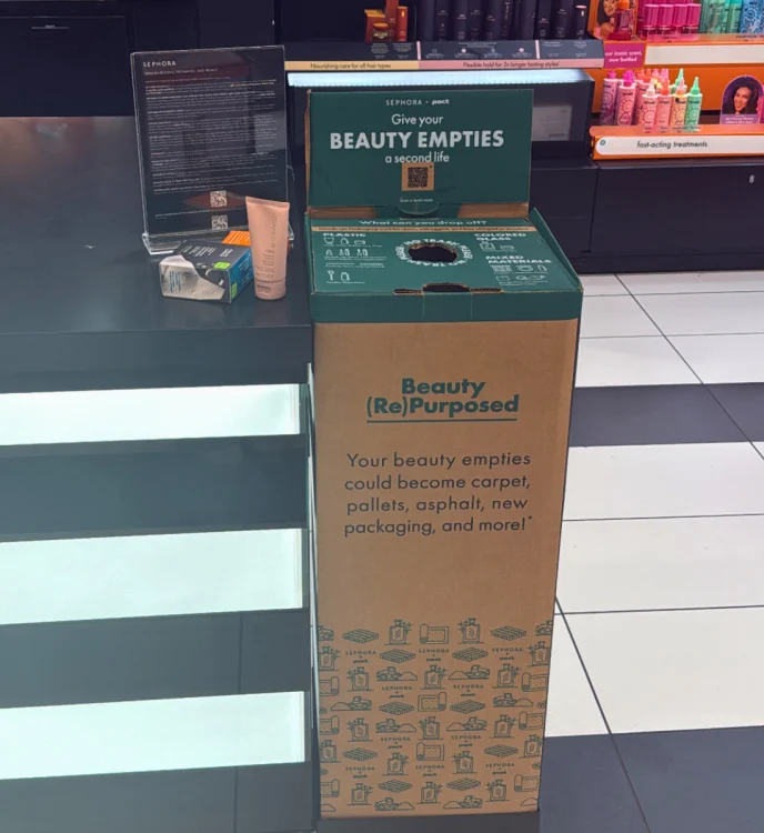 Pact Collective beauty recycling bin at Sephora