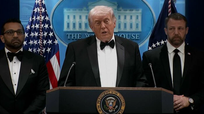 今回の事件後、記者会見を行ったトランプ大統領（4月25日）