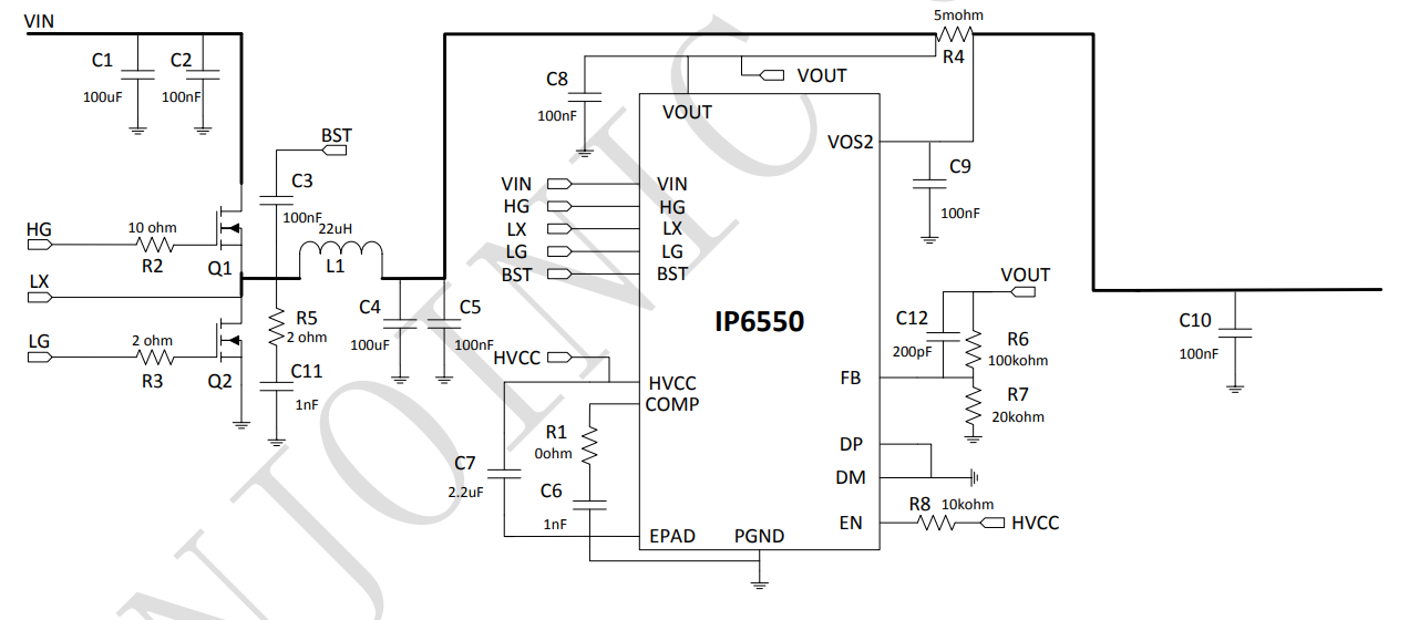 Рис.6. Схема включения IP6550. Рис.6. Схема включения IP6550.