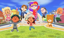 Various Miis posing in Tomodachi Life for Switch