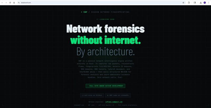SNF coming soon page live at shadownf.com